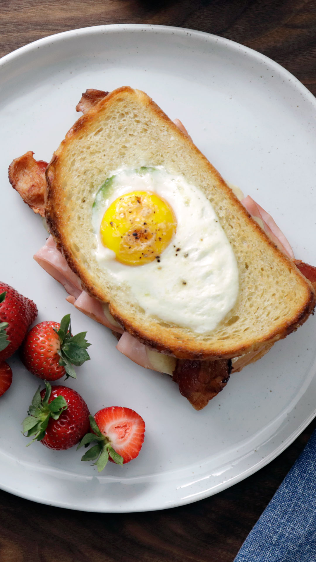 Avocado and Egg-in-a-Hole Breakfast Sandwich