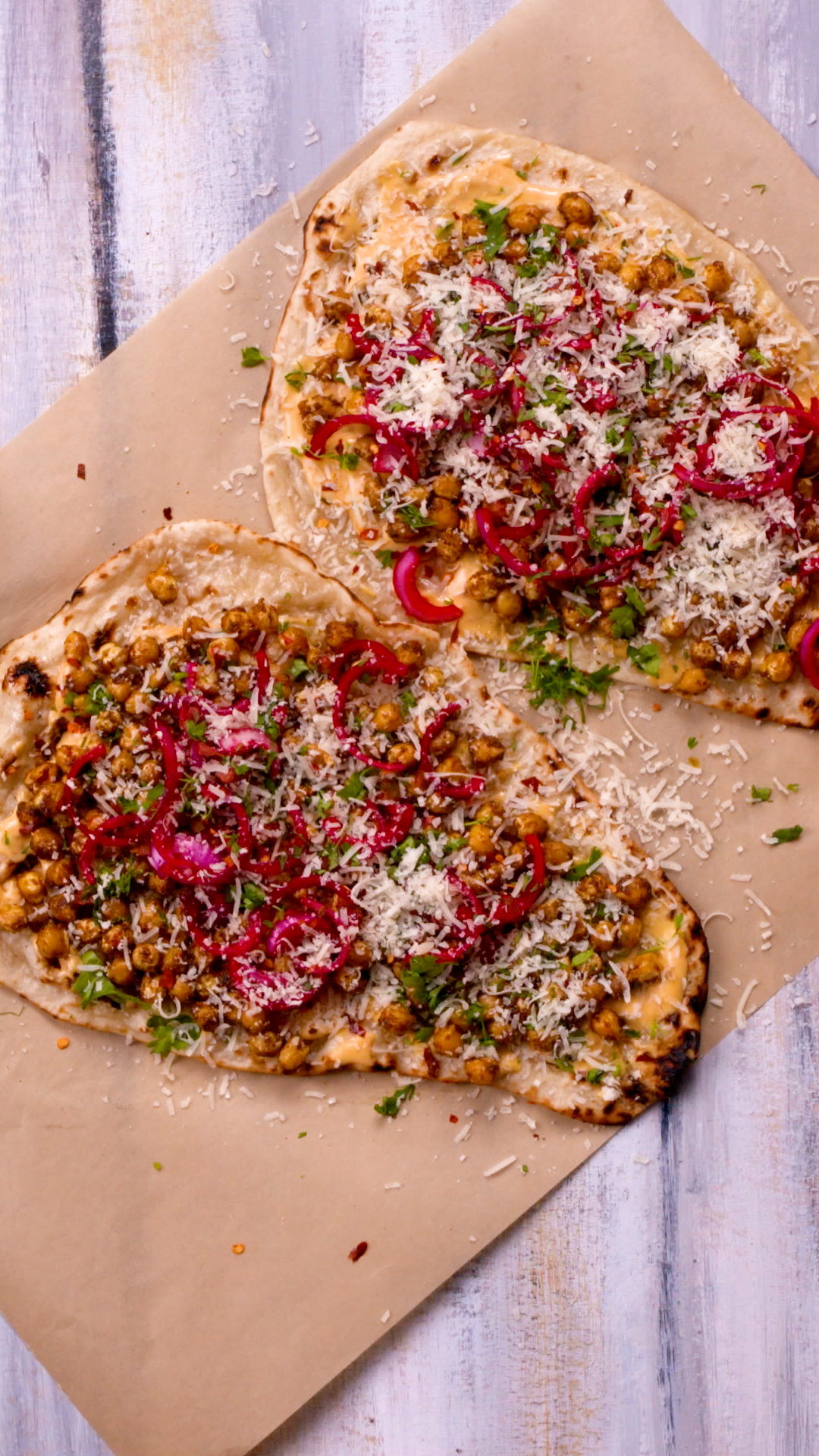 10 Minute Sweet And Spicy Chickpea Loaded Naan 