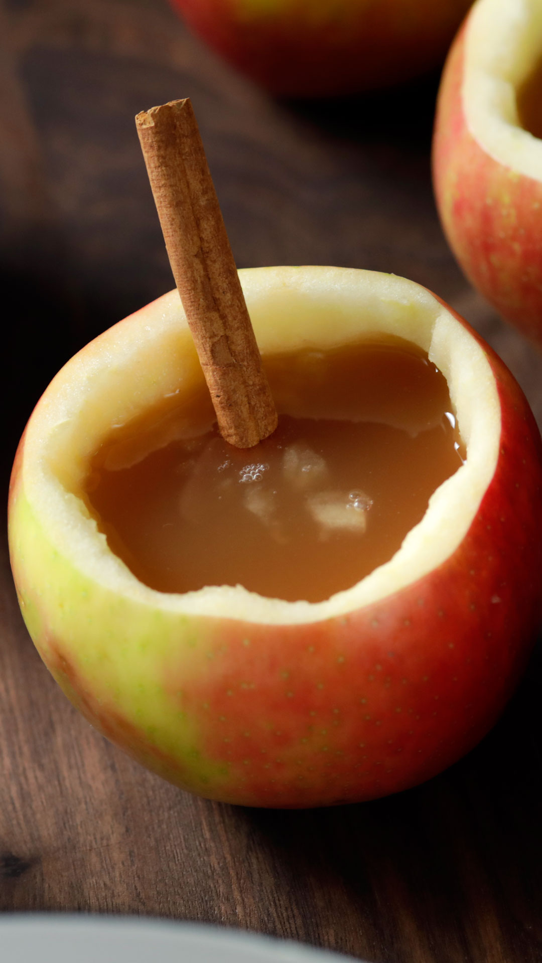 Boozy Apple Cider in Apple Cups