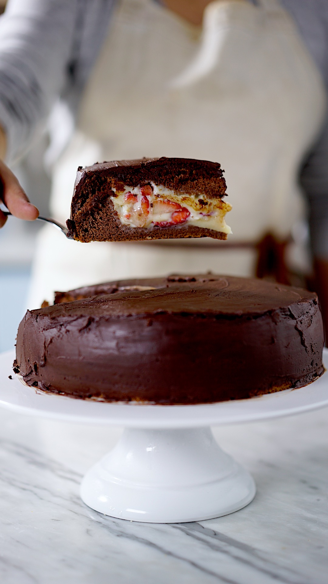 Chocolate and Strawberry Bonbon Cake