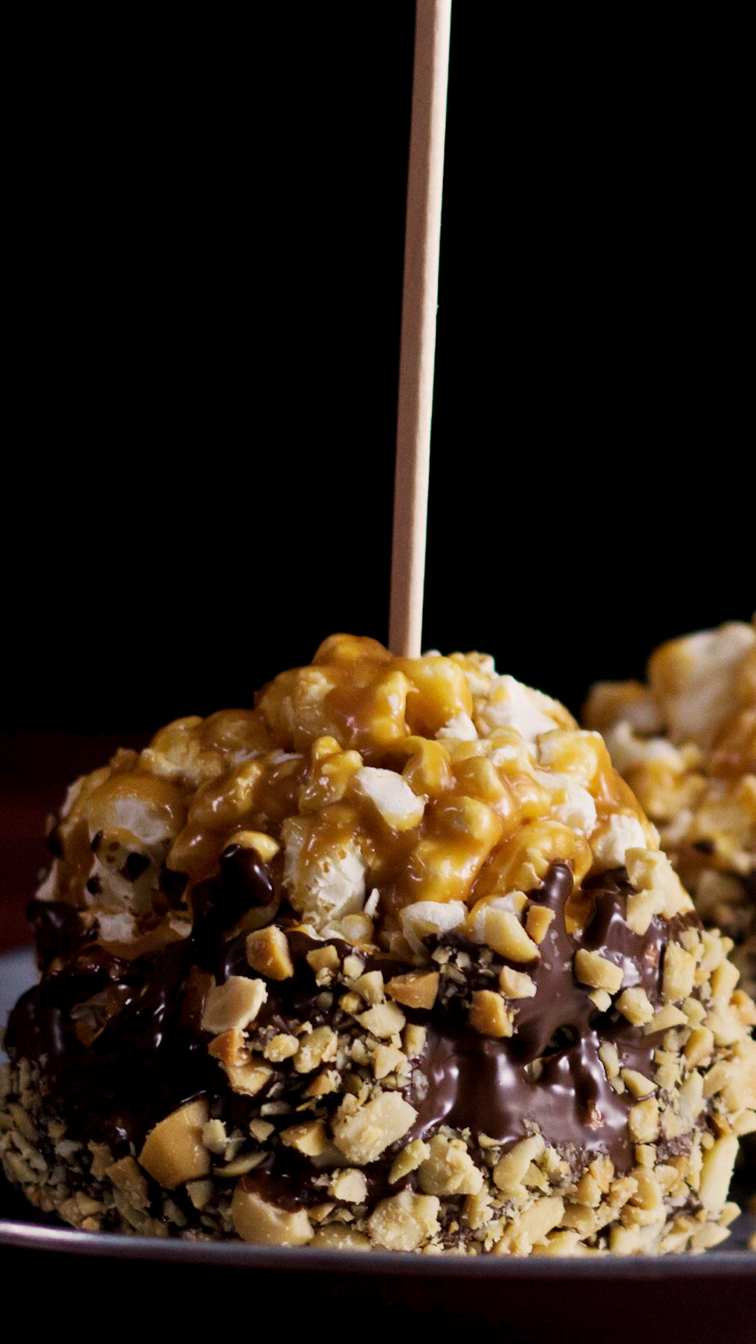 Chocolate-Covered Caramel Popcorn Balls