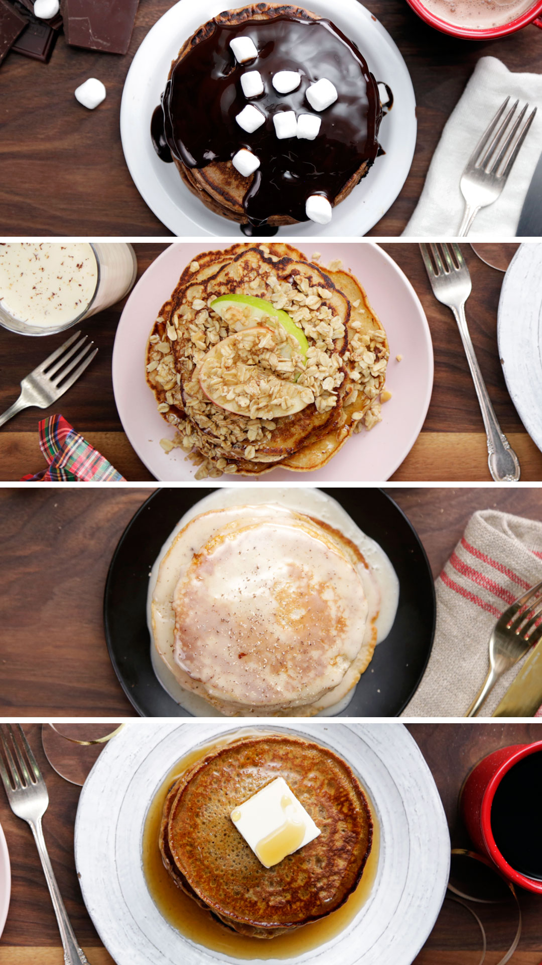Christmas Pancakes, 4 Ways