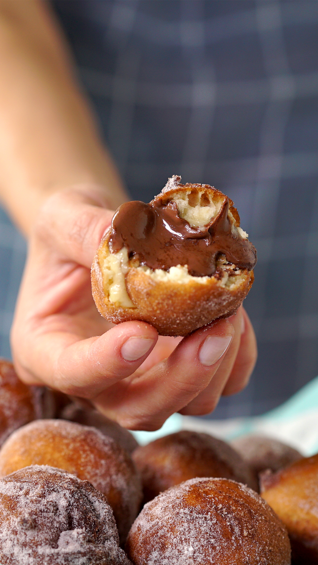Fried Cake Balls Filled with Nutella