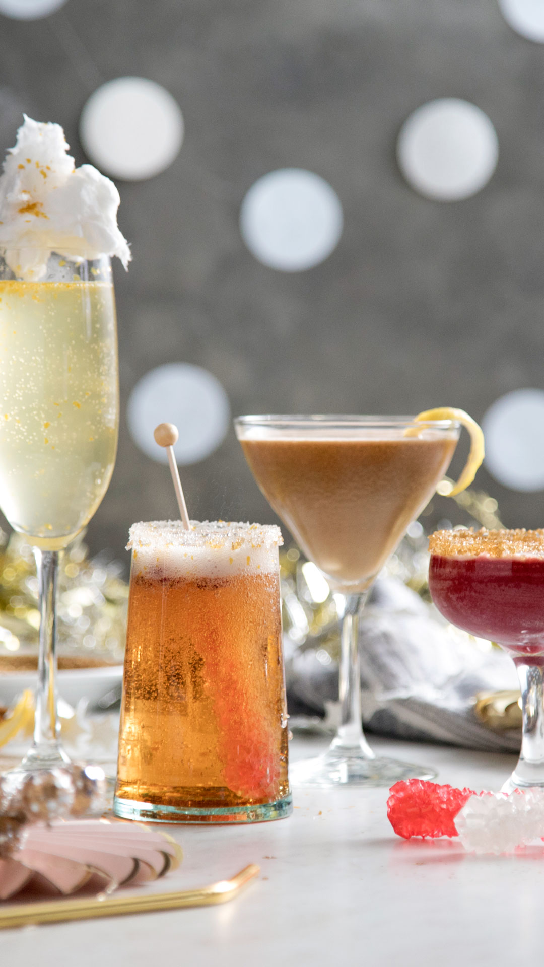 New Year's Eve Cocktails 4-Ways