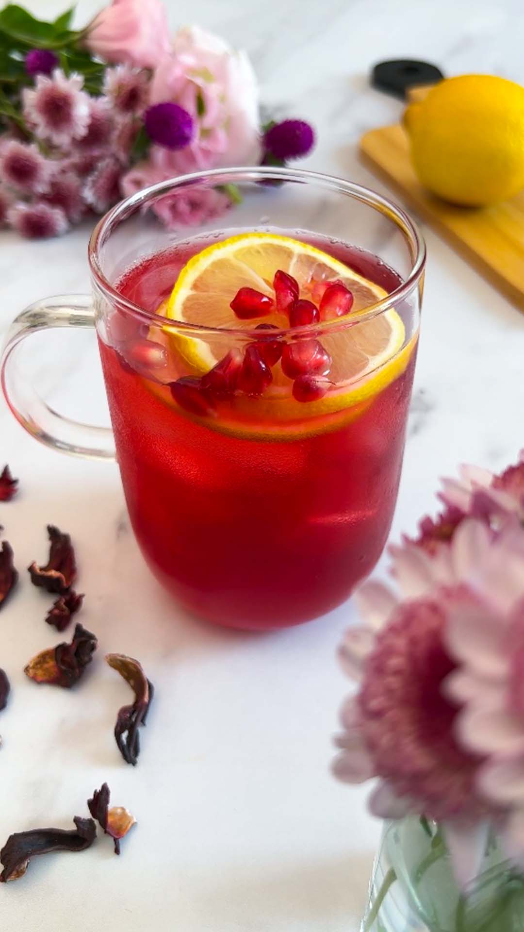 Pomegranate Hibiscus Iced Tea 